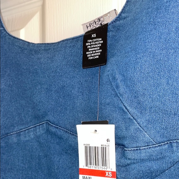 $49 msrp Rosie Harlow nwt Blue Denim Sleeveless Dress xs flaw - Picture 4 of 6